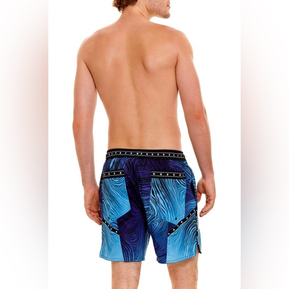 NWT Agua Bendita Isaac Eter Men’s Trunks Blue Celestial Beach Size 40 - Picture 2 of 7